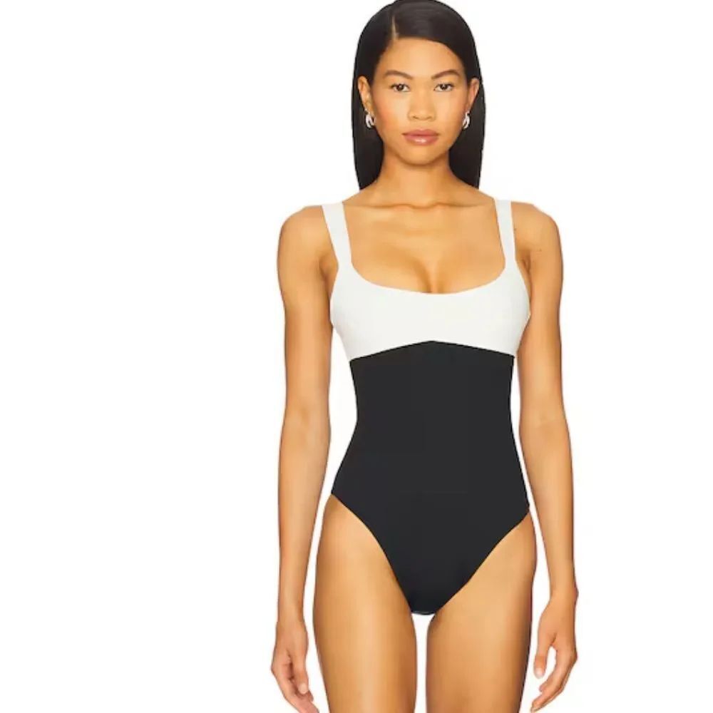 LSPACE Descanso One Piece Swimsuit - Black-Cream - Size M NWT